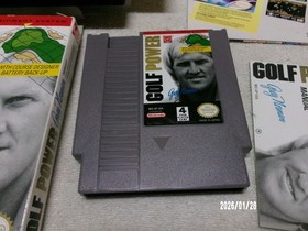 #813 NES : GOLF POWER !!  GREG NORMAN 1991  CIB, Manual, Sleeve, Inserts, POSTER