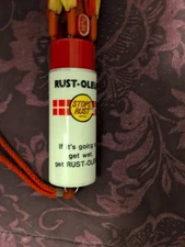 VINTAGE RARE RUST-OLEUM RUSTOLEUM PAINT PROMO ITEM UMBRELLA WORKS GREAT USED