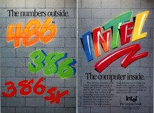 Intel the Computer inside Vintage Print Ad 1991 2 pg