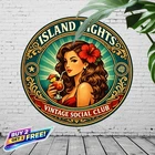 Havana Cuban Cigar Art Vintage 8x8 Inch Round Metal Tin Sign Wall Decor