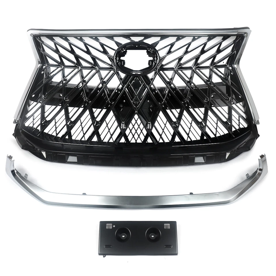 For Lexus LX570 2016-2021 Chrome Black Luxury Grille Sport Style Upper Grille Foto 2 de 4