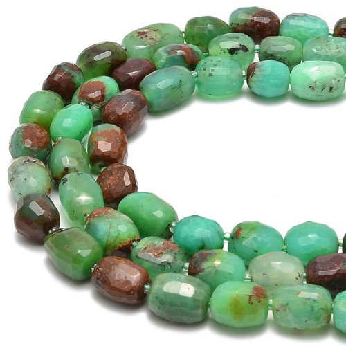 Chrysoprase Faceted Nugget Beads Size Approx 10x15mm 13x18mm 15.5''Strand - Picture 2 of 3