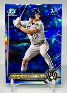 2022 Bowman Chrome Sapphire JOEY WIEMER #BCP-207 1st Prospect RC Brewers Rookie