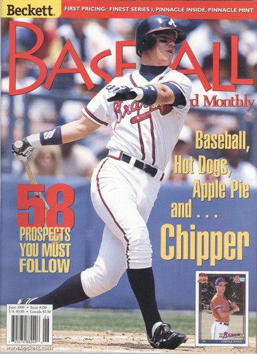 1998 Beckett Baseball Card Monthly Magazine #159: Chipper Jones - Atlanta Braves