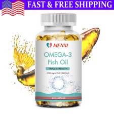 120 Pills Omega 3 Fish Oil Capsules 3x Strength 2500mg EPA  DHA Highest Potency