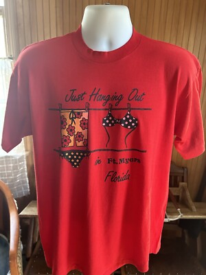 Vintage Fort Myers, Florida Single Stitch XL T-Shirt 70s Awesome Graphics, Rare!