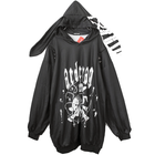 ACDC RAG Goth Emo Punk Bunny Ear Oversized Cute Hoodie | eBay