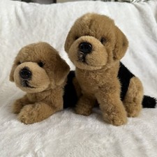 E  J Prima Classic Two German Shepherd Puppies Plush Realistic 8  Stuffed Dog