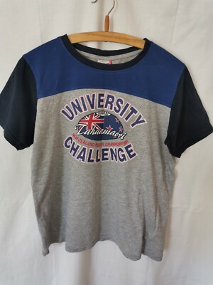 NKD T-Shirt Kinder Grau Blau mit Schrift Gebraucht Größe 158/264