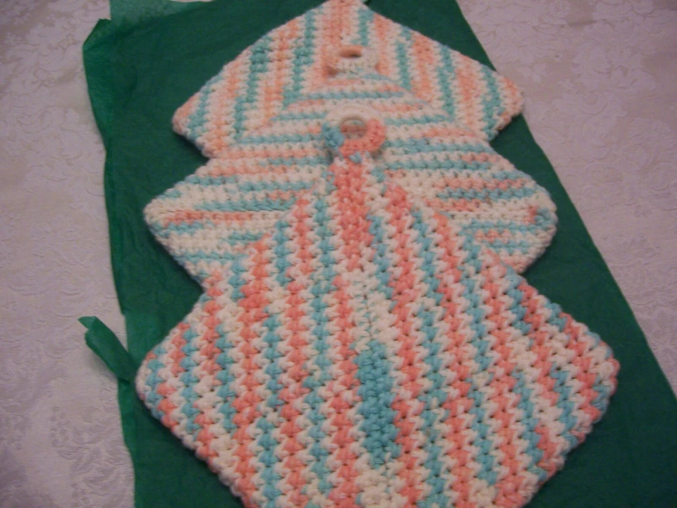 Soporte para olla HandCrochet 100 % algodón de doble grosor/almohadilla caliente/almohadilla para platos/recogedor de derrames Foto 2 de 3