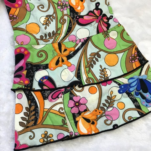 Ann Loren Capri Ruffle Pants Girl's Size 6 Multicolored Butterfly Print Flare - Picture 4 of 8