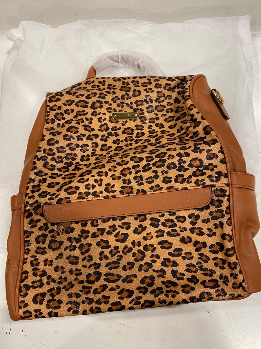 CLUCI WOMEN’S ANIMAL PRINT BACKPACK Cluci Backpack Leopard Print Black Tan And Bronze Cute  main image 2