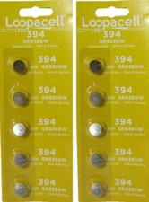 Loopacell 394 Button Cell Silver Oxide SR936SW Watch Battery 10 Batteries