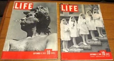 Life Magazines 1937 & 1940 W/Charlie Chaplin + Donald Budge + Quints +