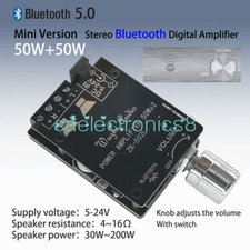 2 50W Bluetooth 5.0 Power Amplifier Board Audio HiFi Stereo Dual Channel Class D