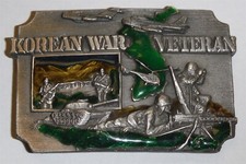 Vintage 1990 - SISKIYOU Korean War Veteran Belt Buckle USA Made FREE SHIP d29