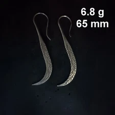 FINE SILVER EARRINGS CRAFT VINTAGE DANGLES 6g Boho Chic Geometric #RE166