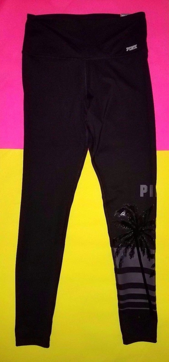 Leggings De Yoga Victoria's Secret Ultimates - Taille S, Noir Brillant Palmier