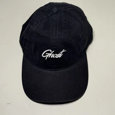 Ghost Lifestyle Black and White Embroidered Large Logo Snapback Dad Hat Cap