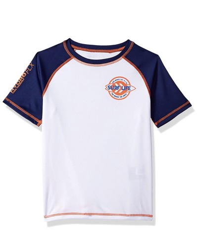 Free Country Boys Rash Guard Swim Top Crew Neck Short Sleeves UPF 50 Sz M 5-6  - Picture 1 of 3