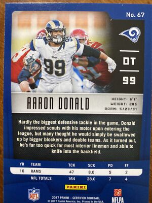 2017 Panini Certified 67 Aaron Donald | eBay