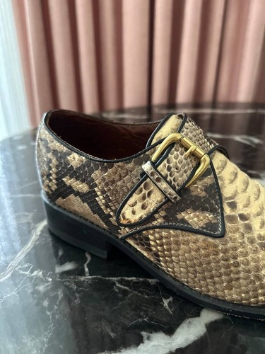 J.M. Weston Python Snake Skin Leather Buckle Shoes Size 42 Made In France - Picture 16 of 23