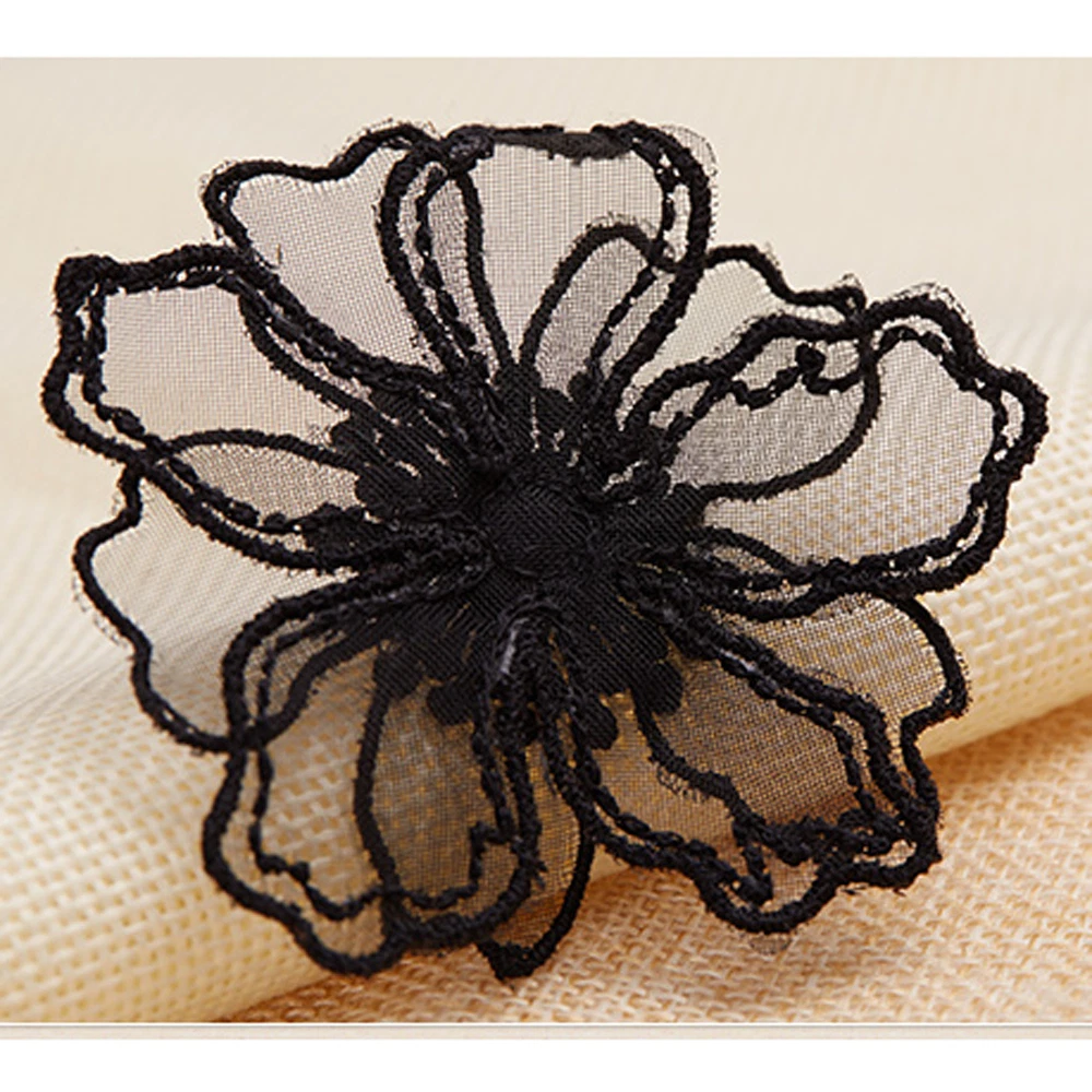 BENECREAT 1.8 Metri di Pizzo Ricamato in Tulle, 25 cm di Larghezza, Accessori per Indumenti in Pizzo A Rete Ricamati Floreali per Abiti in Velo, Tende Artigianali Fai-da-Te Decorazione Vintage