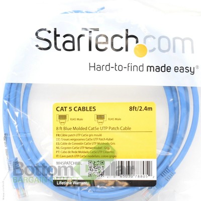 StarTech M45PATCH8BL 8' Molded Cat5e UTP Patch Ethernet Cable Blue
