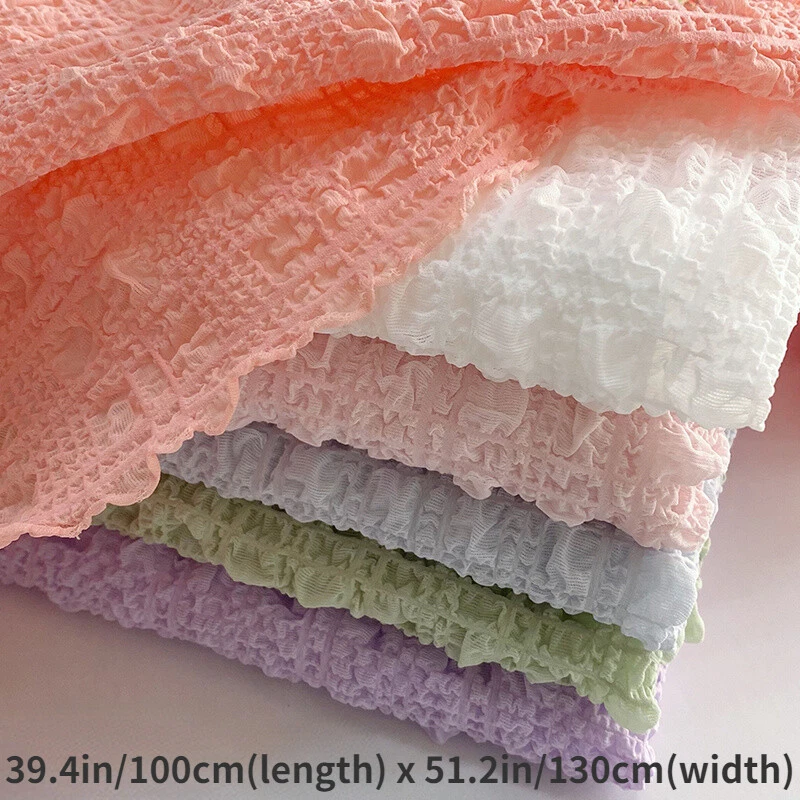 3D Chiffon Ruched Fabric Lightweight Diy Sewing Craft for Clothes - Image 2 of 4