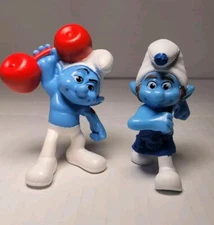 McDonalds Gutsy and Hefty Smurf 2011 Happy Meal Toy Figurines