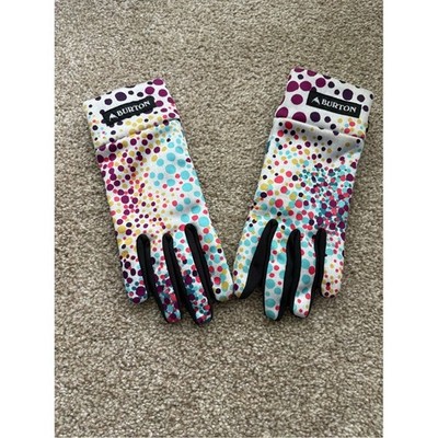 Burton Touch N Go Polka Dot Liner Gloves Multicolor Kids Ski Snowboard Size M