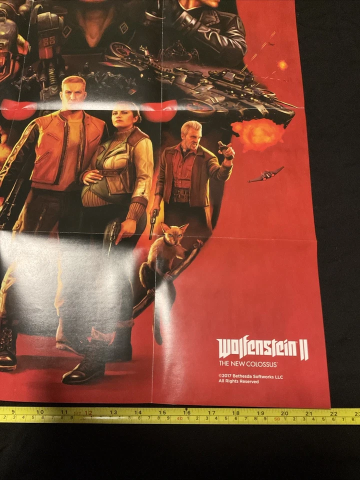 Плакат 22x28 дюймов Wolfenstein II The New Colossus видеоигра трофей ящик складной - Изображение 4 из 4