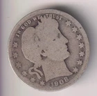 1908-O BARBER QUARTER 25¢ NEW ORLEANS 90% SILVER COIN UNITED STATES OF AMERICA