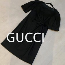 USED GUCCI BLACK RIBBON DRESS SIZE 36 GOOD