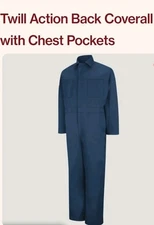 Coveralls Men, REDKAP Twill Action Back With Chest Pockets, Navy Size RG/48
