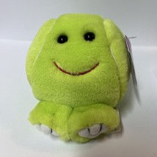 Swibco Puffkins Collectible Plush Green Frog Small 6-14 in 1994 Ages 3 and Up
