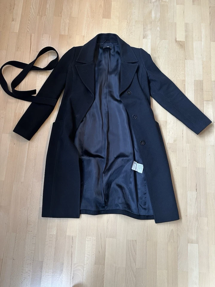 Super Klassischer Hugo Boss Wollmantel  Mantel Gr. 34 Wolle Dick & Warm Schwarz - Bild 2 von 4