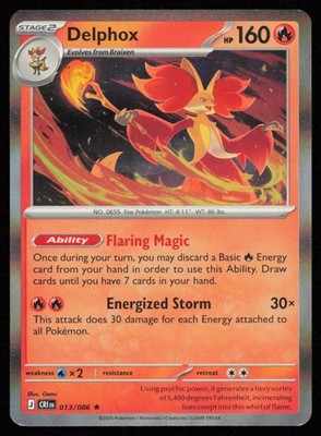 Delphox 013/086 Holo Rare Pokemon ME04: Chaos Rising CRI NM | eBay