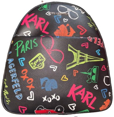 Karl Lagerfeld Paris Graffiti BLACK  BACKPACK MEDIUM SZ NWT $198 AUTHENTIC READ