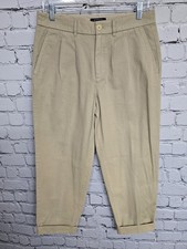 AYR Metropolitan Pleated Pants Womens 6 Tank Khaki Chino Classic Preppy Trousers