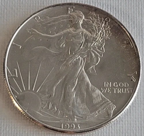 1993 AMERICAN SILVER EAGLE ~ UNCIRCULATED ~ 1 OZ .999 FINE SILVER