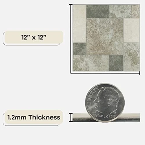 Achim Home Furnishings FTVGM32720 Nexus 12-Inch Vinyl Tile, Marble Blocks, - Image 3 of 4