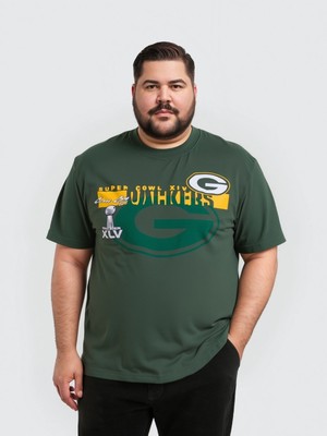NFL T-Shirt Packers Green Bay Super Bowl 45 Backprint Dunkelgrün 2XL (fits XL)