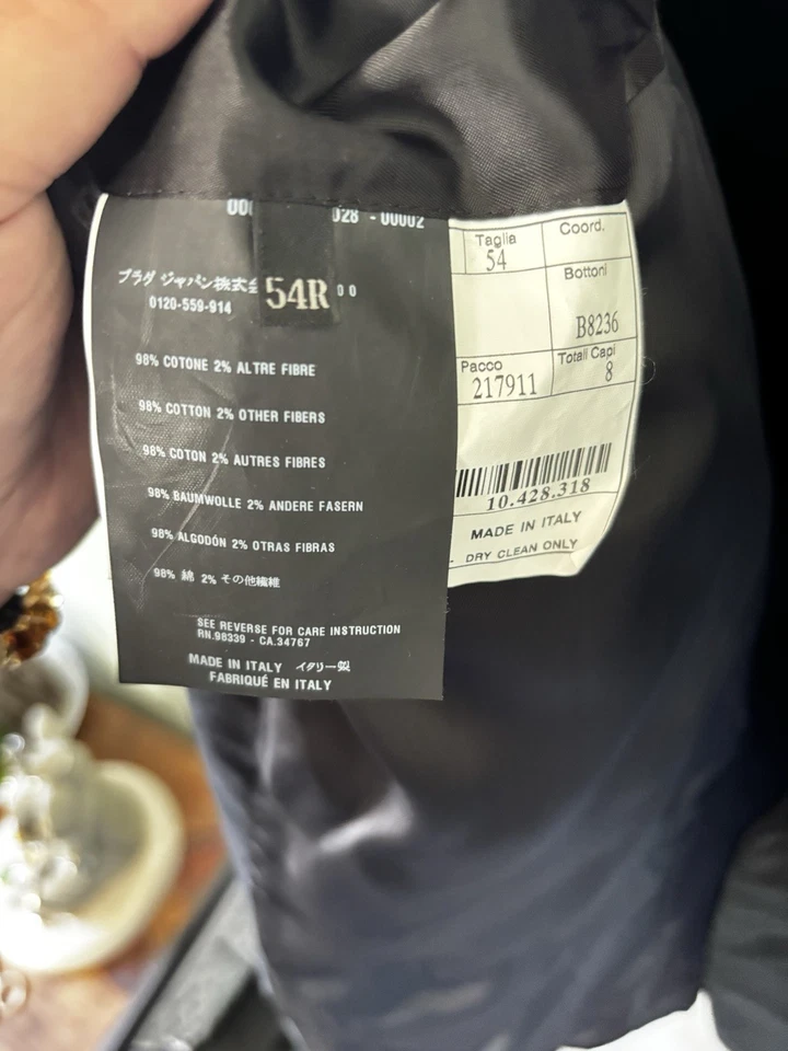 Chaqueta Blazer Prada Para Hombre Terciopelo Negro Talla 54 (US 44) Hecha en Italia Solapa Pico Foto 4 de 4