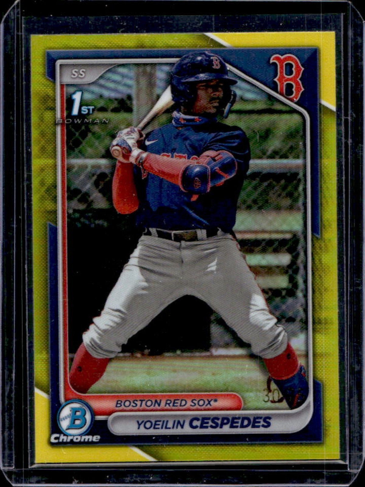2024 Bowman Yoeilin Cespedes Chrome Yellow Refractor 1st Prospect #/75 Red Sox