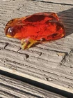 Vintage Blenko Tangerine Glass Frog Toad Paperweight Figure