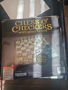 Cardinal Games Chess and Checkers with Glass Board | New in Box