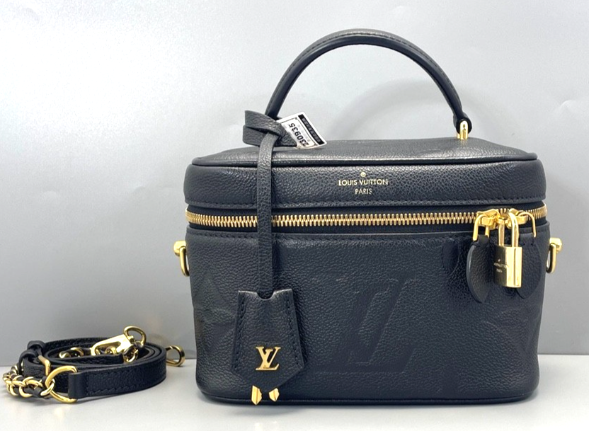 Louis Vuitton Monogram Empreinte Vanity Crossbody Bag Black 2-Way