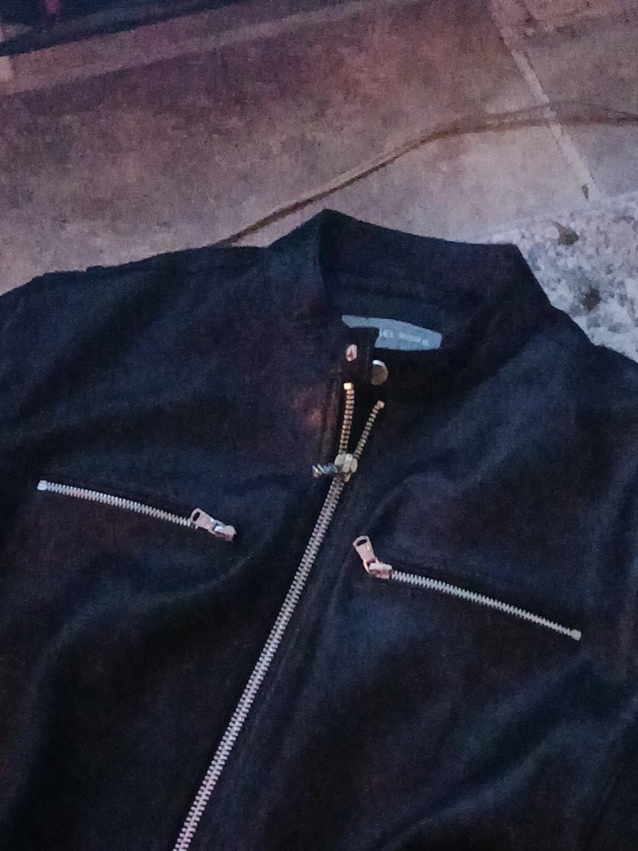 Michael Kors 💯 Chaqueta de Cuero Negra Estilo Café Racer Para Hombre Mediana Muy Suave Foto 2 de 4