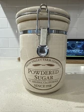 Chefs Fresh Valley Farm Company Stoneware Powered Sugar Canister